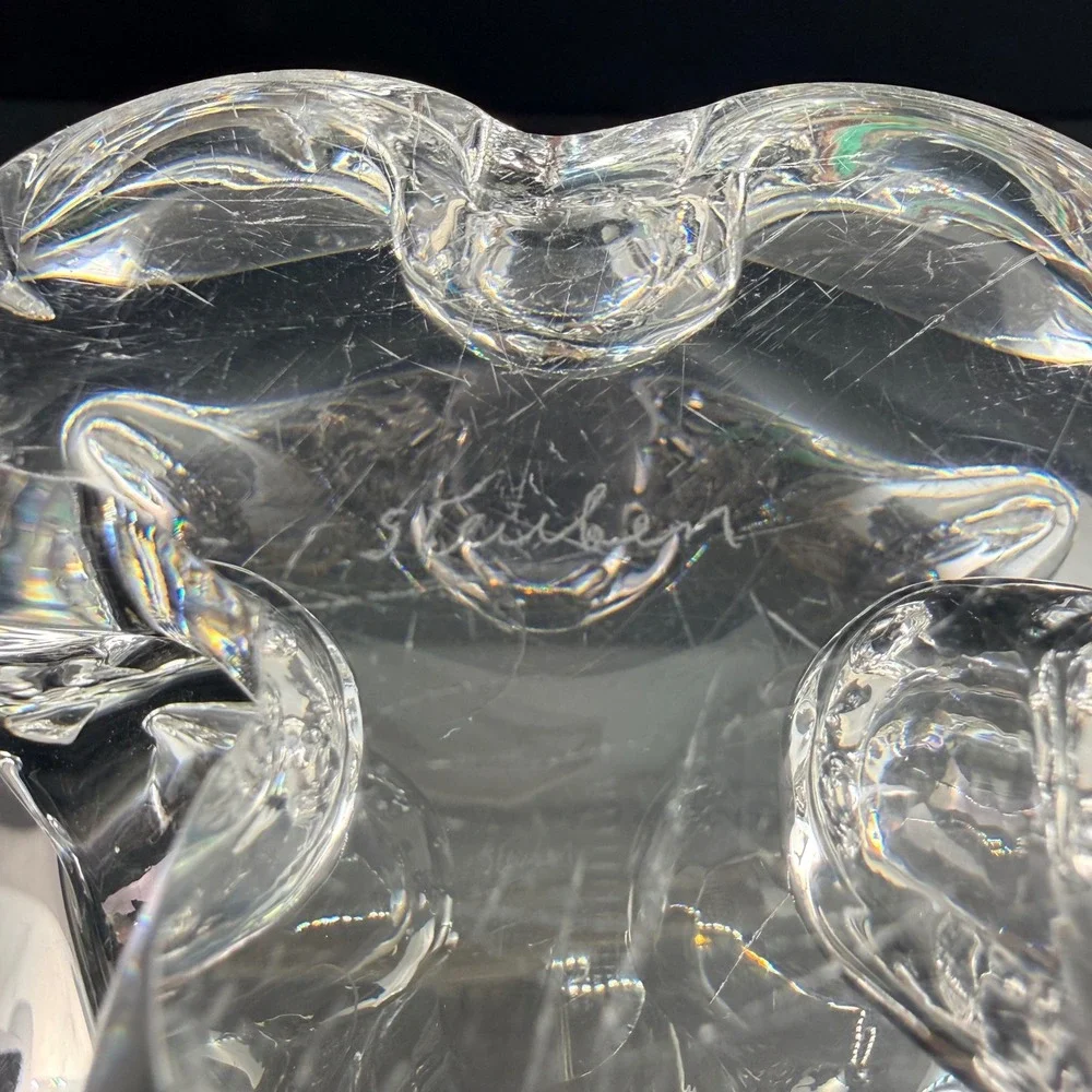 Steuben Trillium Crystal Console Bowl Donald Pollard #8089